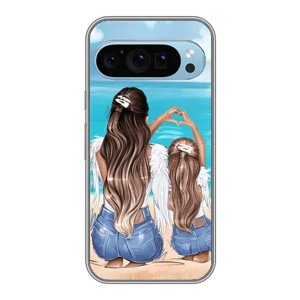 Чехол с рисунком «Мама и дочь» для Google Pixel 9 Чехол с рисунком «Мама и дочь» для Google Pixel 9
