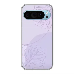 Чехол цветочный дизайн для Google Pixel 9 (Монстера фиолетовая)