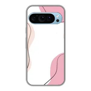 Чехол цветочный дизайн для Google Pixel 9 (Розовый фон)