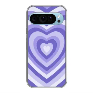 Чехлы с тематикой "Маленькие Сердечки" на Google Pixel 9 (Сердце фиолет)