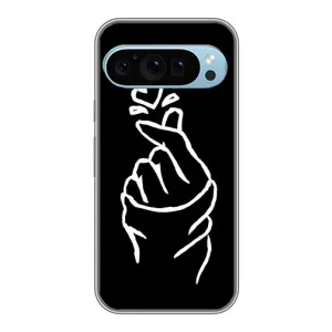 Чехлы (Знак сердечка) на Google Pixel 9 (Сердце на черном)
