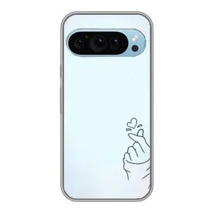 Чехлы (Знак сердечка) на Google Pixel 9 (Сердце на голубом)