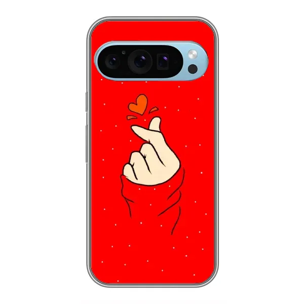 Чохол з малюнком «Сердечко на червоному» для Google Pixel 9 Чохол з малюнком «Сердечко на червоному» для Google Pixel 9