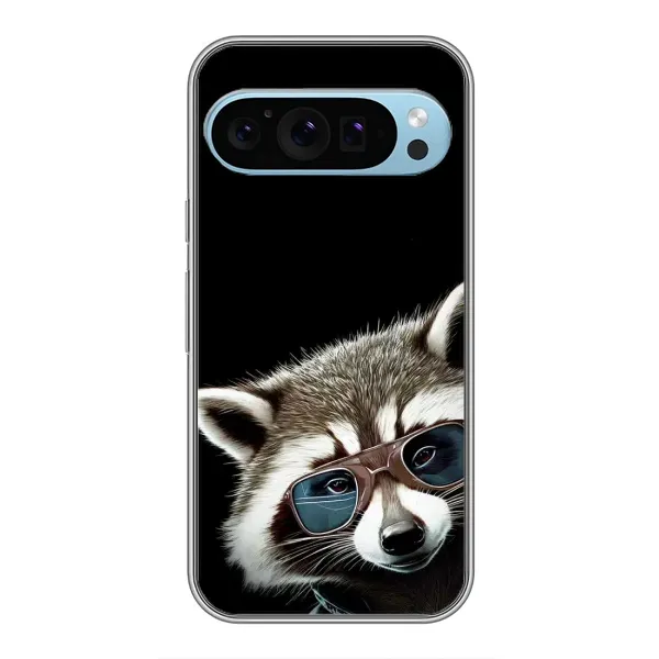 Чехол с рисунком «Стильный Енот» для Google Pixel 9 Чехол с рисунком «Стильный Енот» для Google Pixel 9
