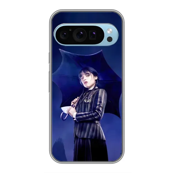 Чехол с рисунком «Уэнсдей с зонтом» для Google Pixel 9