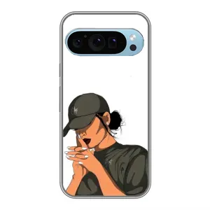 Силиконовый Чехол на Google Pixel 9 с картинкой Стильных Девушек (В зеленом)