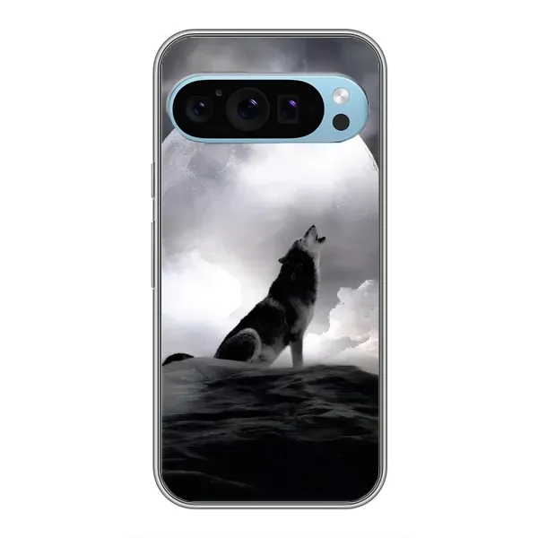 Чохол з малюнком «Вовк і місяць» для Google Pixel 9