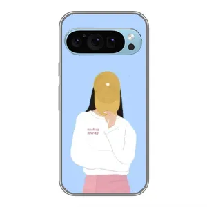 Силиконовый Чехол на Google Pixel 9 с картинкой Стильных Девушек (Желтая кепка)