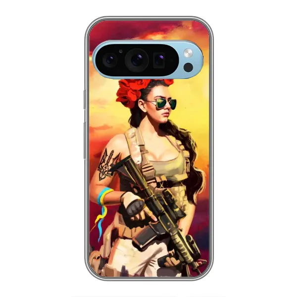 Чохол з малюнком «Жінка солдат» для Google Pixel 9 Чохол з малюнком «Жінка солдат» для Google Pixel 9
