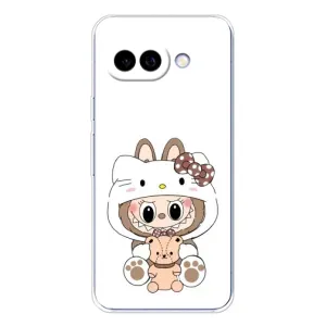 Чохол з принтом Лабубу для Google Pixel 9A (Білий Лабубу)