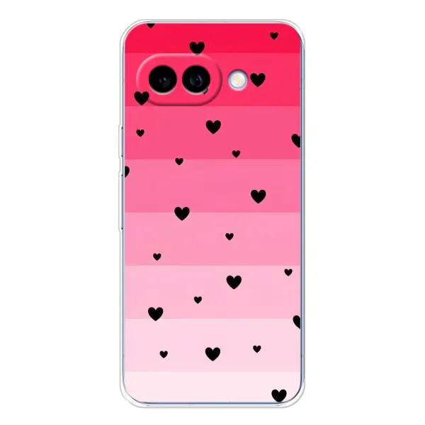 Чехол с рисунком «Чорные сердечки» для Google Pixel 9A Чехол с рисунком «Чорные сердечки» для Google Pixel 9A