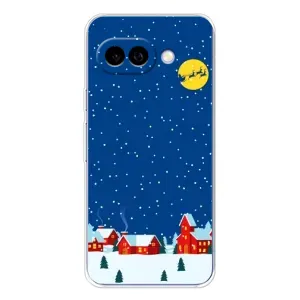 Силиконовый бампер на рождество для Google Pixel 9A (Город в снегу)