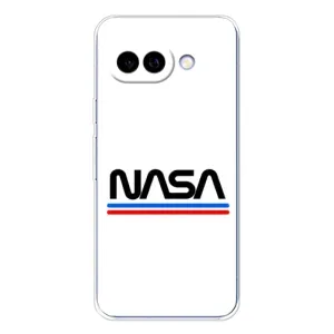 Силіконовый бампер з принтом "Наса" на Google Pixel 9A (NASA на білому тлі)