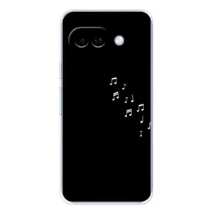 Чехол с картинками на черном фоне для Google Pixel 9A (Ноты)