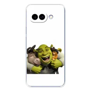 Друкований чохол з принтом Шрек для Google Pixel 9A (Шрек осел і кіт)