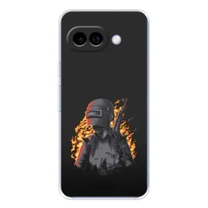 Силиконовый чехол с картинкой "Герой Pubg" на Google Pixel 9A (В огне)
