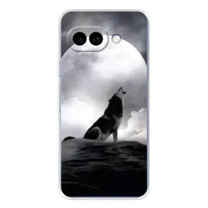 Чохол з Вовком на Google Pixel 9A (Вовк і місяць)