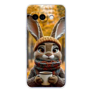 Печатный чехол «Зверята с кофе» для Google Pixel 9A (Зайчик с кофе)