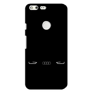 Силиконовый бампер с картинкой машины на Google Pixel XL (Силует Audi)