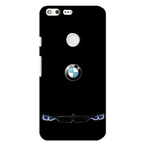 Силиконовый бампер с картинкой машины на Google Pixel XL (Черный BMW)
