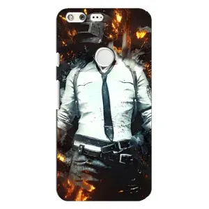 Силиконовый чехол с картинкой "Герой Pubg" на Google Pixel XL (Man Пубг)