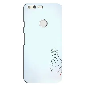 Чехлы (Знак сердечка) на Google Pixel XL (Сердце на голубом)