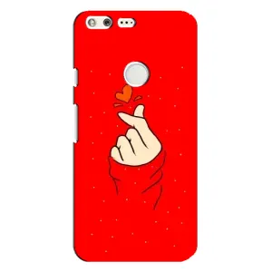 Чехлы (Знак сердечка) на Google Pixel XL (Сердце на красном)