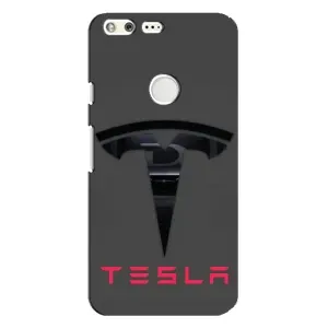 Силиконовый бампер с картинкой машины на Google Pixel XL (Logo TESLA)