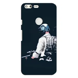 Силиконовый чехол с картинкой "Герой Pubg" на Google Pixel XL (В экиперовке)