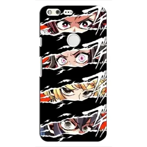 Силиконовые чехлы с глазами Anime для Гугл Пиксель (Глаза на чорном)