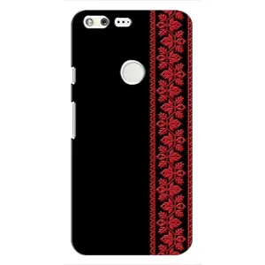 Силиконовый Чехол на Google Pixel (Красная Вышиванка)