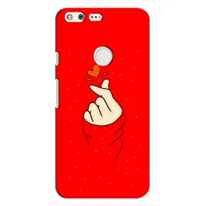 Чехлы (Знак сердечка) на Google Pixel (Сердце на красном)