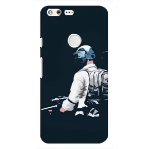Силиконовый чехол с картинкой "Герой Pubg" на Google Pixel (В экиперовке)