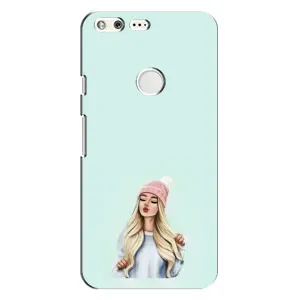 Силиконовый Чехол на Google Pixel с картинкой Стильных Девушек (В шапке)