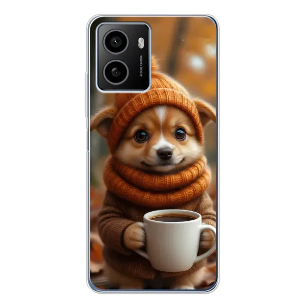 Чехол с рисунком «Собачка с кофе» для HMD Pulse Plus Чехол с рисунком «Собачка с кофе» для HMD Pulse Plus