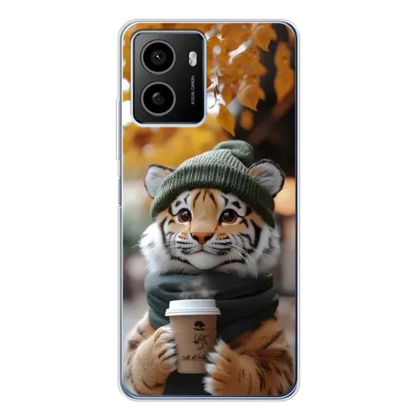 Чехол с рисунком «Тигр с кофе» для HMD Pulse Plus Чехол с рисунком «Тигр с кофе» для HMD Pulse Plus
