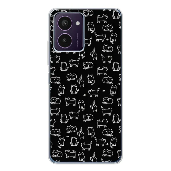 Чехол с рисунком «Котики на черном» для HMD Pulse Pro Чехол с рисунком «Котики на черном» для HMD Pulse Pro