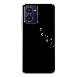 Чехол с картинками на черном фоне для HMD Pulse Pro (Ноты)