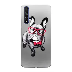 Чохол (ТПУ) Милі песики для Huawei Honor 20 (Бульдог в окулярах)