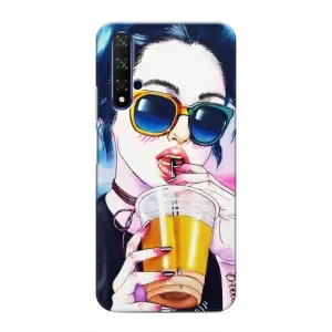Чехол с картинкой Модные Девчонки Huawei Honor 20 (Девушка с коктейлем)