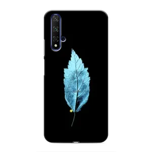 Чехол с картинками на черном фоне для Huawei Honor 20 (Листочек)