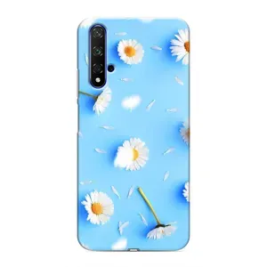 Чохол з Квітами для Huawei Honor 20 (ромашки на блакитному)