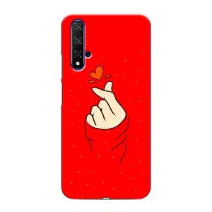 Чехлы (Знак сердечка) на Huawei Honor 20 (Сердце на красном)