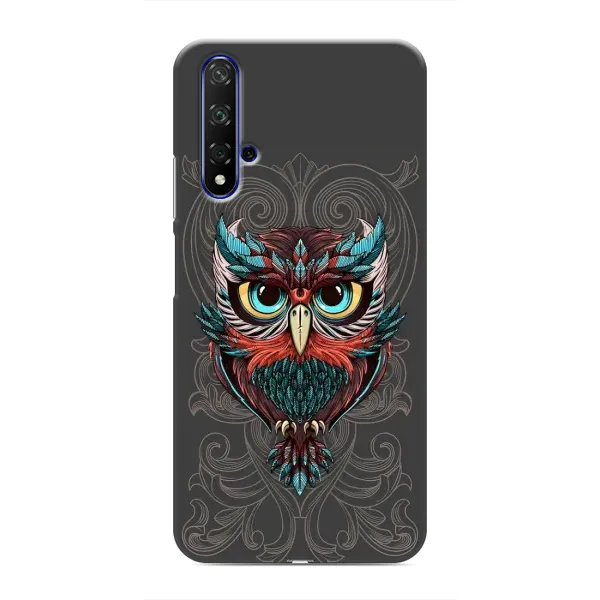 Чехол с рисунком «Сова на сером» для Huawei Honor 20 Чехол с рисунком «Сова на сером» для Huawei Honor 20