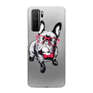 Чохол (ТПУ) Милі песики для Honor 30s (Бульдог в окулярах)