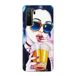 Чехол с картинкой Модные Девчонки Honor 30s (Девушка с коктейлем)
