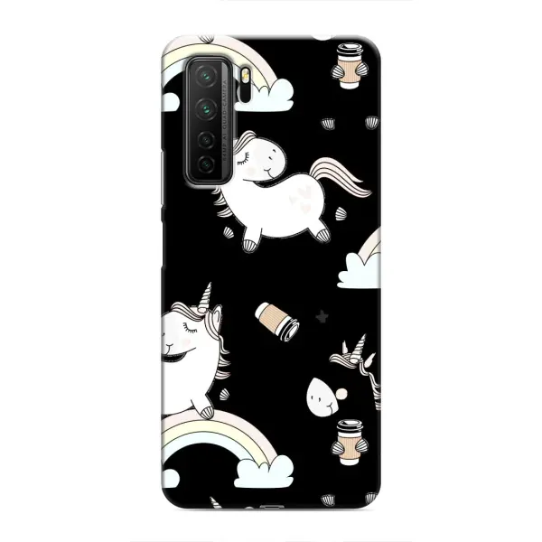 Чехол с рисунком «Единорог с кофе» для Honor 30s Чехол с рисунком «Единорог с кофе» для Honor 30s