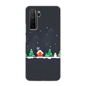 Силиконовый бампер на рождество для Honor 30s (Город зимний)