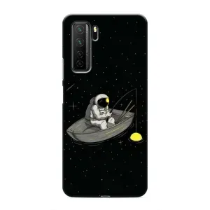 Силиконовый Чехол с принтом "Космонавты" на Honor 30s (Космонавт на рыбалке)
