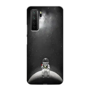 Силиконовый Чехол с принтом "Космонавты" на Honor 30s (Космонавт романтик)
